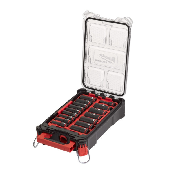 Milwaukee Schlagnuss 1/2 lang 16tlg.Set SHOCKWAVE im PACKOUT