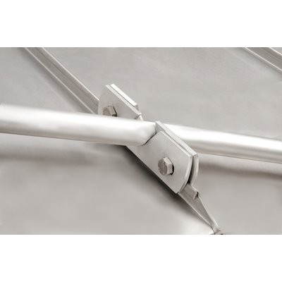 Aluminium Schneefanglaschen m. Niroschrauben p. Paar f. Doppelstehfalz