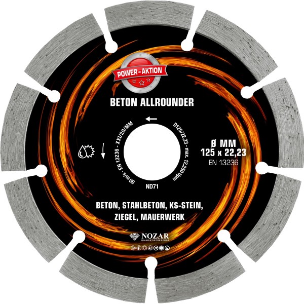 Nozar Dia-Trennscheibe Universal Profi Ø125mm 22.23mm segmentiert