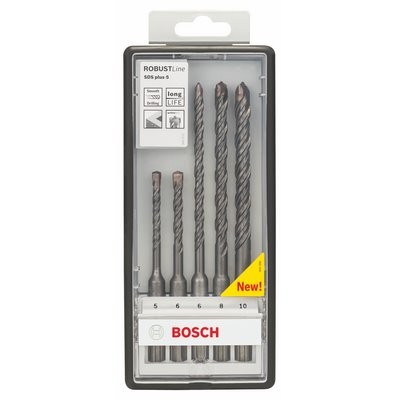 Bosch Robust Line hammer drill set SDS-Plus-5 5 pieces.