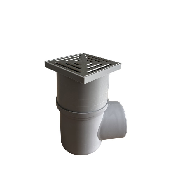 Upmann Kellerablauf 15x15cm DN110 waagerecht Edelstahlrost