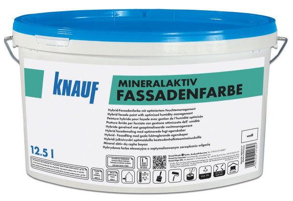 Knauf MineralAktiv Farbe weiß 12.5l Hybrid-Fassadenfarbe