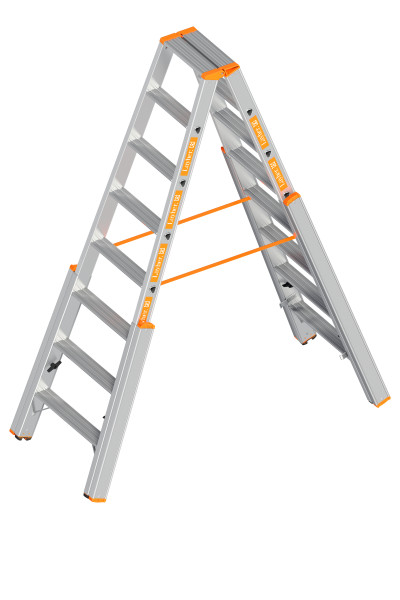 Layher TOPIC 1062 Treppenstehleiter mit 2x8 Stufen Länge 2.00m - 1062.008