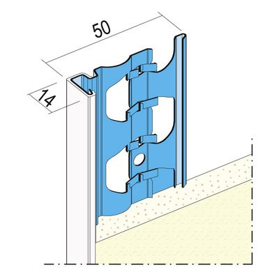 Maisch Putzabschlussprofil 14mm 3.0m 01223 300,0 10 - Aussen PVC-Kante