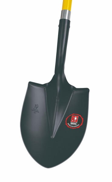 Ideal Spatenschaufel klein schwarz mit Fiberglas-Langstiel 120cm