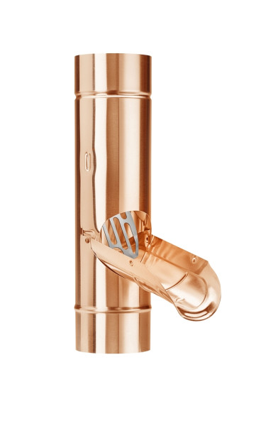Grömo CU rainwater flap DN80 with stainless steel strainer V2A