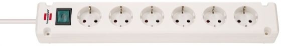 BS power strip Bremounta 6-way white 3m with switch
