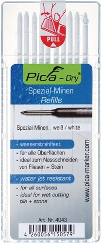 Minenset 10 tlg. weiß wasserstrahlfest Pica Dry 4043