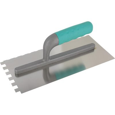 Triuso Glättekelle 28x13cm Edelstahl 10x10mm gezahnt gebogene Zähne