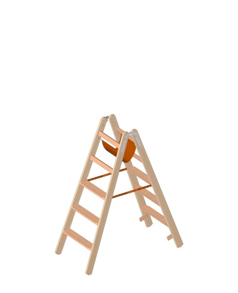Layher LE Holzstehleiter mit Stufen 2x5 Länge 1.37m - 1020