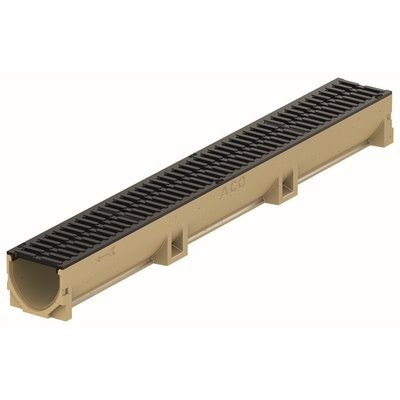 ACO Self® Euroline Rinnenelement m. Rost o. Stutzen befahrbar 1000x118x104mm