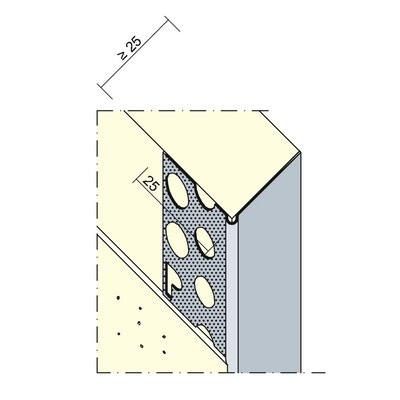 Maisch Kantenprofil Trockenbau 2.5m 09002 250,0 - Göppinger f. 25mm GK