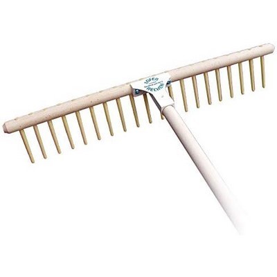 Lofer Planierrechen 67cm gebogen 20 Nylonzinken mit Lindenholzstiel 180cm