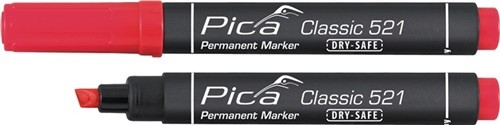 Pica Classic Permanentmarker rot INSTANT WHITE Strich-B.2-6mm Keilspitze
