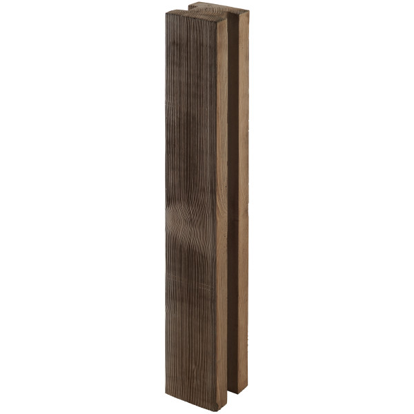 LogBorder 14x14x100cm Normalpfosten Antik-braun. strukturiert
