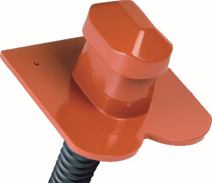 Alu-Sanitärlüfter DN 125 f. Biber 18x38 m. Regenhaube naturrot inkl. Flexschl.