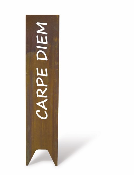 SELTRA Stele VISTUM CARPE DIEM 125x35x1.5cm rost Cortenstahl Deutschl.