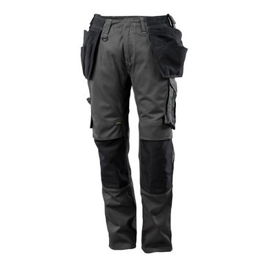 MASCOT® UNIQUE trousers with knee and hanging pockets dark anthracite/black 82C48