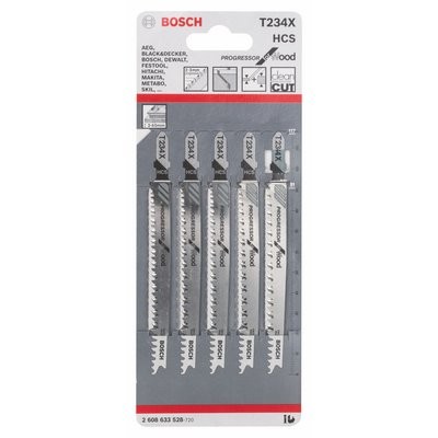 Bosch jigsaw blade for wood T 234 X HCS 5-pack