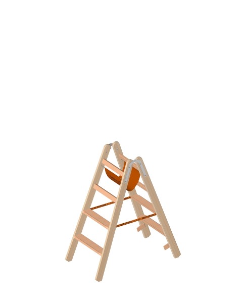 Layher LE Holzstehleiter mit Stufen 2x4 Länge 1.12m - 1020