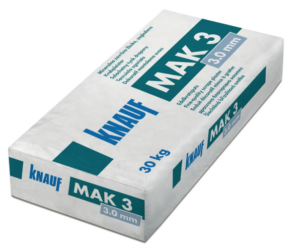 Knauf Mak3 3.0mm weiss 30kg Kratzputz zweilagig. Marmorkorn
