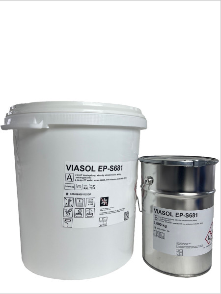 VIASOL EP-S681 seidenglänzend RAL 7030 15kg 2K-EP Staubbindender Anstrich