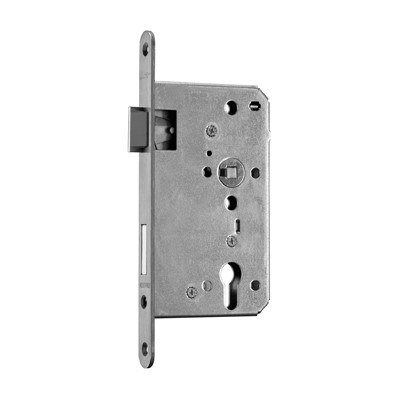 Ammon yellow-red mortise lock 65 bolt 20 face plate PWZ 72 8mm rd. ls Niro Class 3