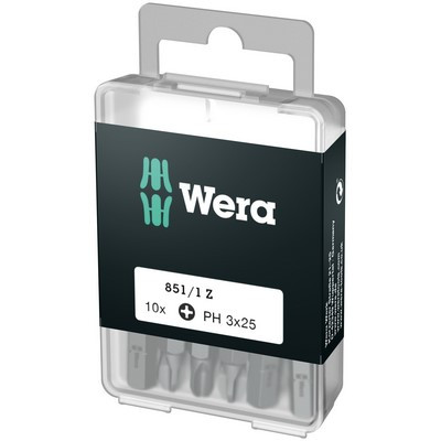 Wera 851/1 Z DIY Bits 10x PH 3x25mm 1/4" Sechskant - 05072402001