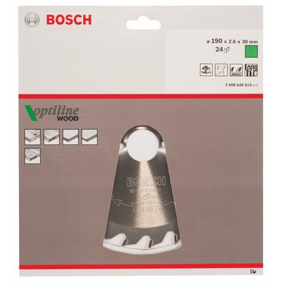 Bosch Kreissägeblatt Optiline Wood 190x30x2.6mm 24 Zähne