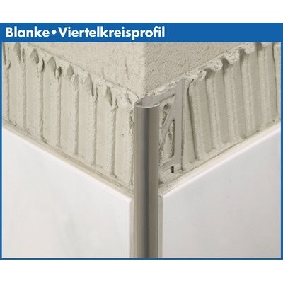 Blanke Viertelkreisprofil Edelstahl 8mmx2.5m - 347-280-08025