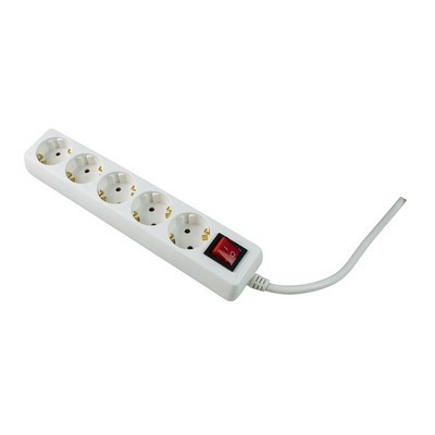 Schwabe 5-fach Steckdosenleiste weiß 230V 16A max. 3,5kW 2m Zuleitung