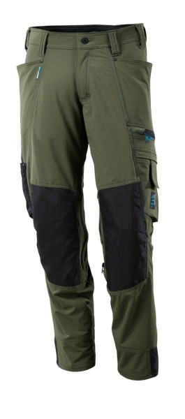 MASCOT® ADVANCED trousers with knee pockets stretch fabric moss green size 82C54