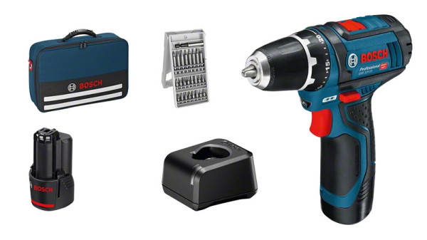 Bosch GSR GSR 12V-15 Professional Akku-Bohrschrauber 2x2.0Ah
