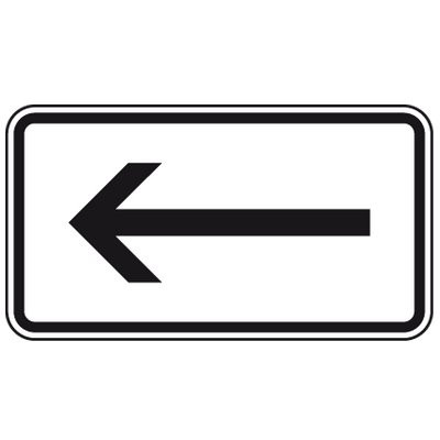 Verkehrszeichen - Richtungsangabe linksweisend 330x600mm 2mm flach RA 1