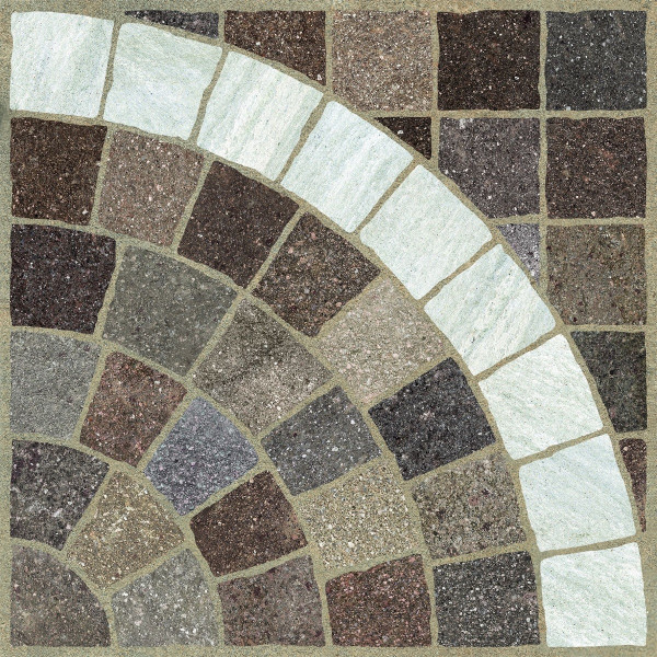 GZO Cubetti Rosone Carrara/Marrone 60/60/2 cm braun/weiss
