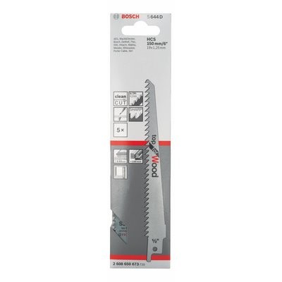 Bosch Säbelsägeblatt f. Holz S 644 D HCS 5er-Pack