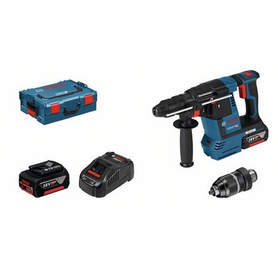 Akumulatorowa wiertarka udarowa Bosch PROFESSIONAL GBH 18V-26F 2x6,0 Ah w L-BOXX
