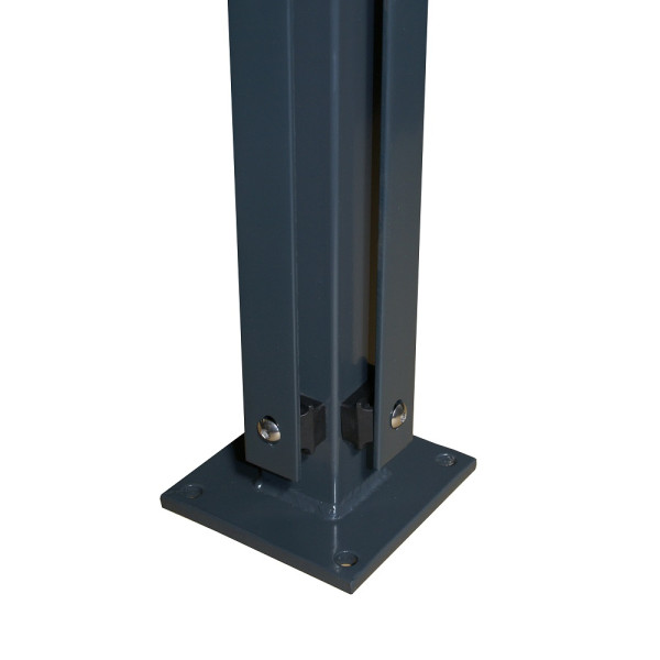 Eckpfosten m.Bodenp. vz/ant 60x60x1280mm für Flacheisenleiste