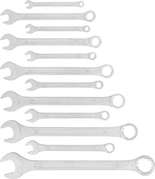 Triuso Gabel-Ringschlüsselsatz 12tlg. 6-15,17,19,22 DIN3113 Standard