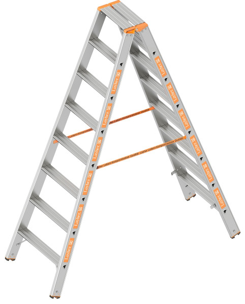 Layher TOPIC 1043 Stufenstehleiter 2x8 Stufen Länge 2.00m - 1043.008