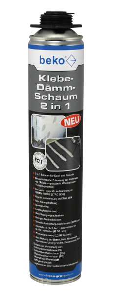 Beko Klebe-Dämm-Schaum 2 in 1 1-K Polyurethanschaum f. Dach u. Fassade