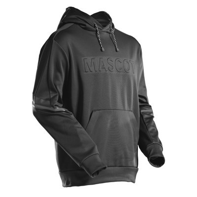 MASCOT® Fleece hooded sweatshirt with logo black size XL