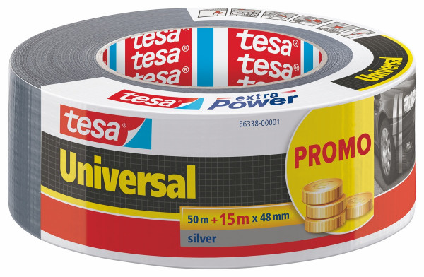 tesa extra Power® Uniwersalna taśma tekstylna 65 m x 48 mm srebrna Promocja – 56338