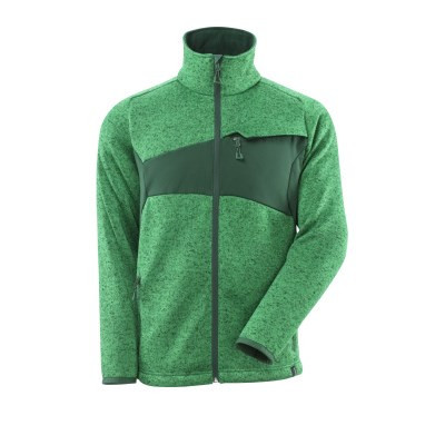 MASCOT® Knitted sweater with zip, grass green/green, size M
