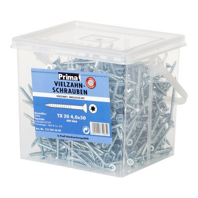 Prima Vielzahn vz Eimer inkl. Bit TX 20 4.0x50mm - 600 Stück