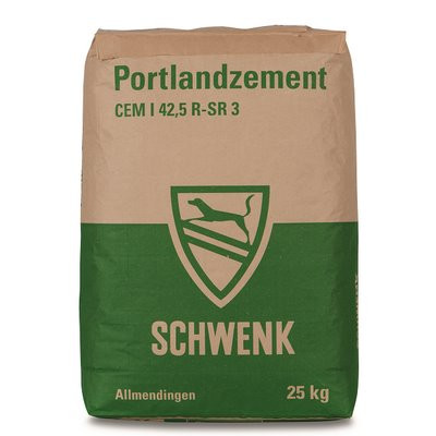Schwenk Portlandzement chromatarm CEM I 42.5 R-SR 3 - 25kg Braun/Grün