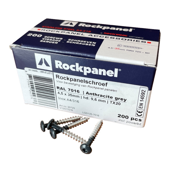 Rockpanel Schrauben Standard 35x4.5mm RAL 7016 (200 Stück)