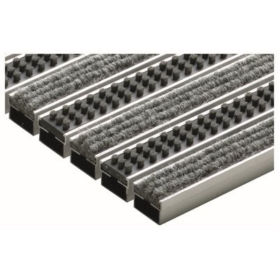 ACO Vario Schuhabstreifermatte Rips 600x400mm hellgrau m. Cassettenbürsten