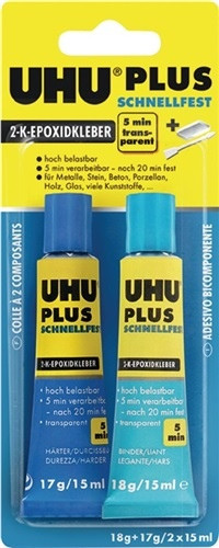 2K-Epoxidklebstoff PLUS SCHNELLFEST 35g farblos Tube UHU