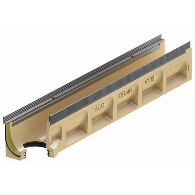 ACO Drain Multil. Sealin Rinne V100S 10.0.2 o. Gefälle 100cm STVZ m. Öffnung